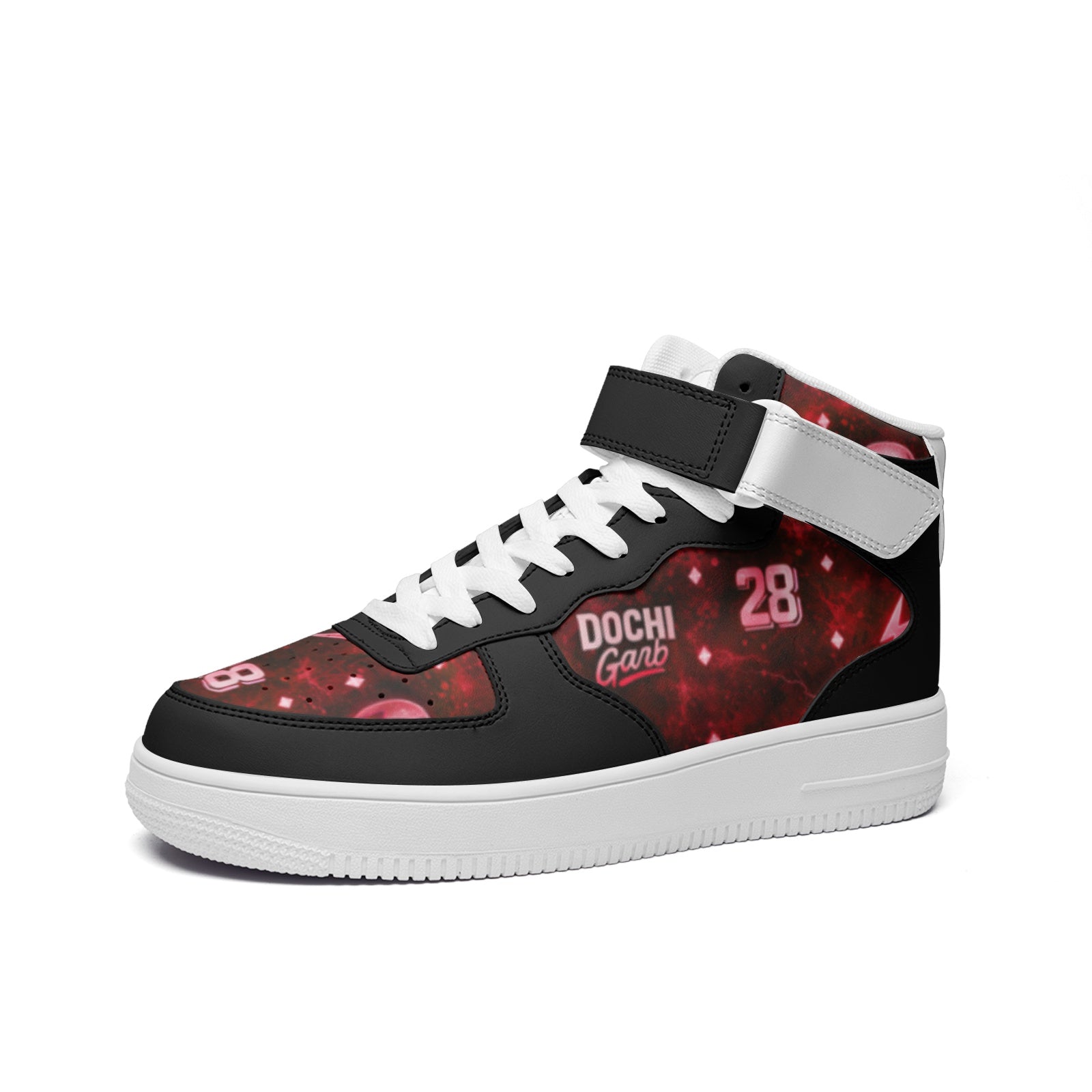 DOCHI Print Hi-Top Sneakers - Crimson Red