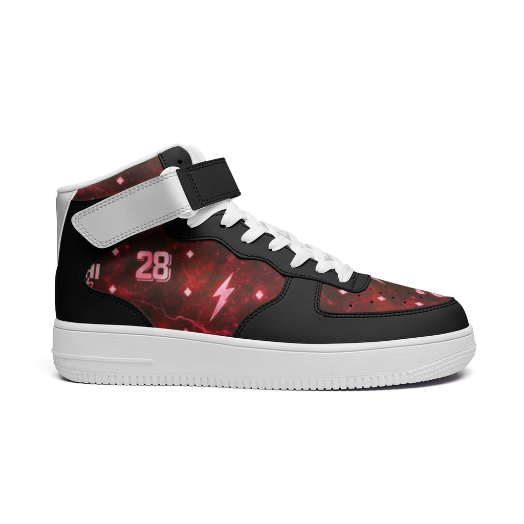 DOCHI Print Hi-Top Sneakers - Crimson Red