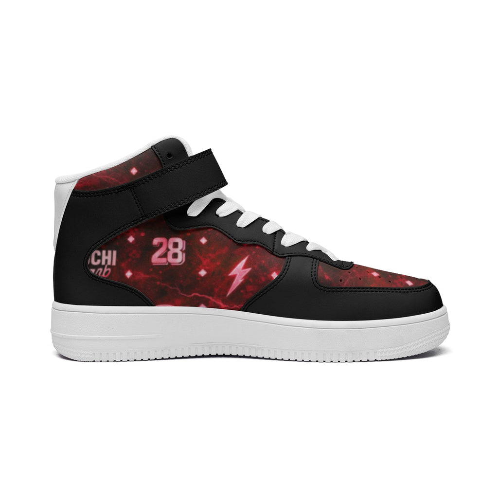 DOCHI Print Hi-Top Sneakers - Crimson Red