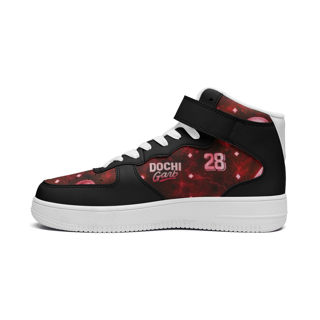 DOCHI Print Hi-Top Sneakers - Crimson Red