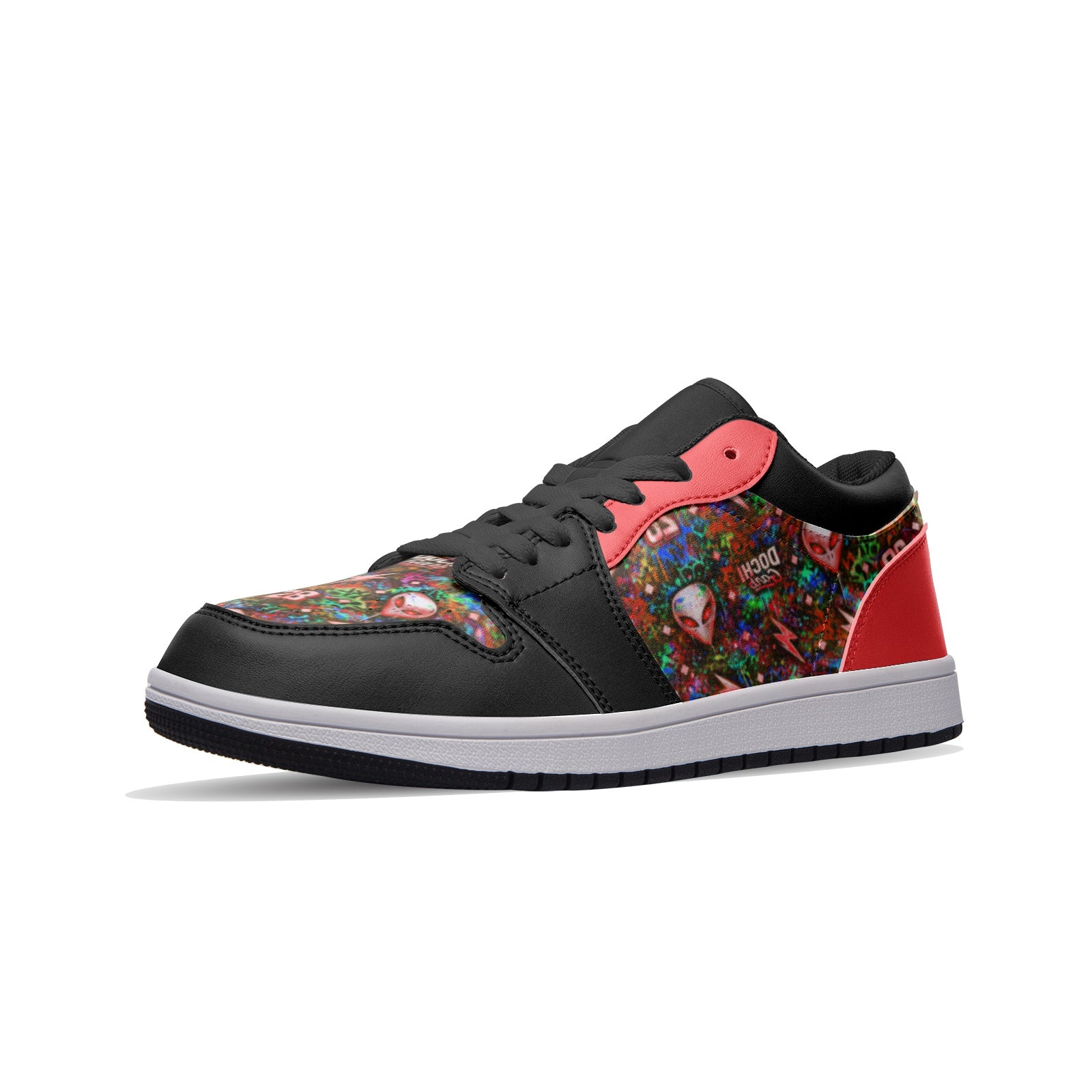 DOCHI Print Lo-Top Sneakers - Crimson Red