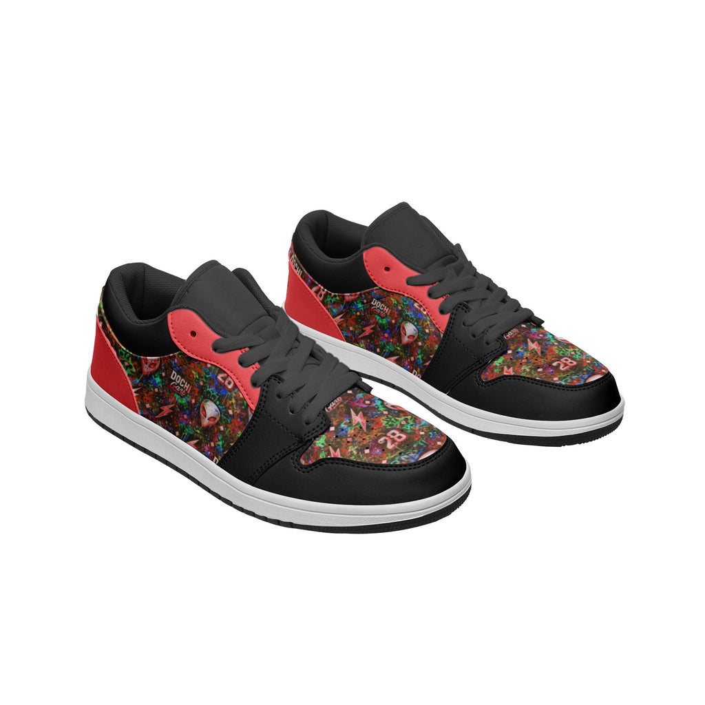 DOCHI Print Lo-Top Sneakers - Crimson Red