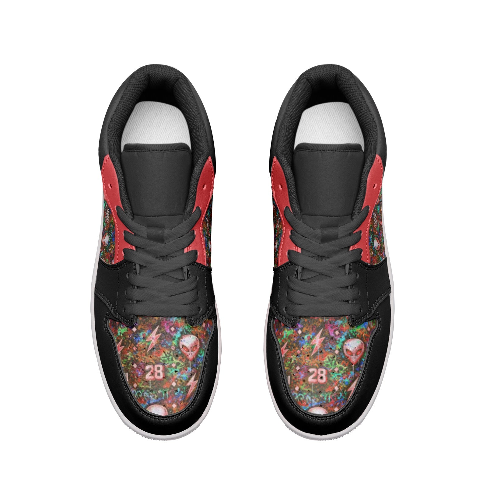 DOCHI Print Lo-Top Sneakers - Crimson Red