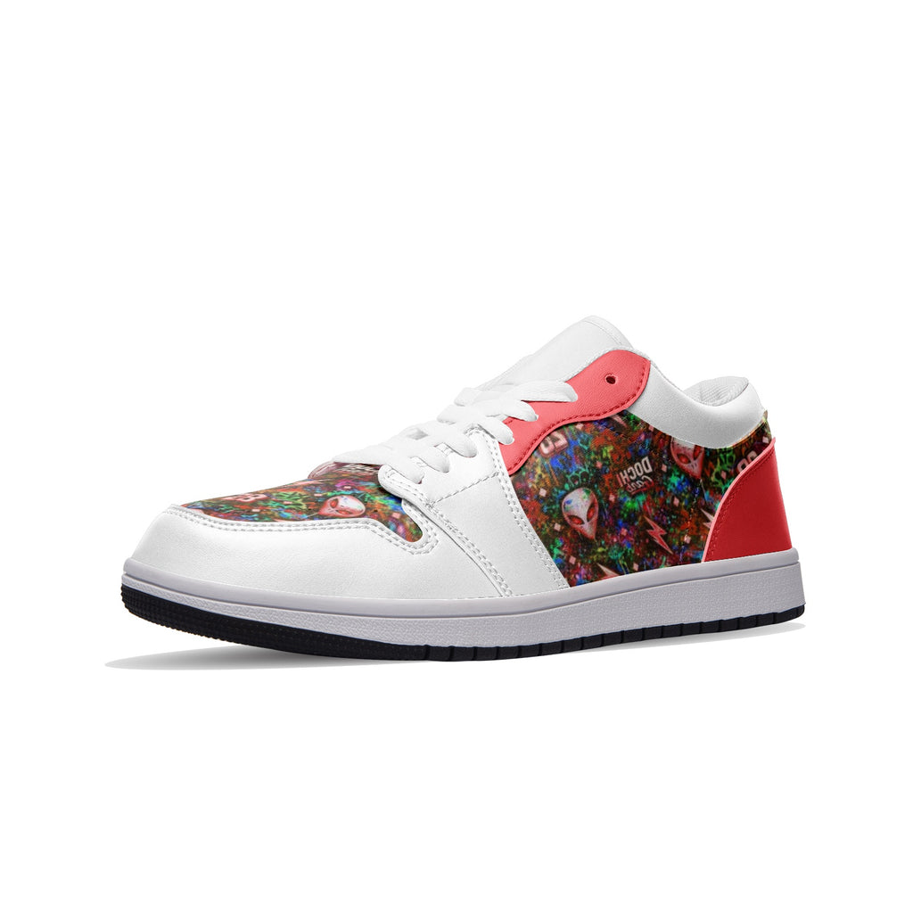 DOCHI Print Lo-Top Sneakers - Crimson Red