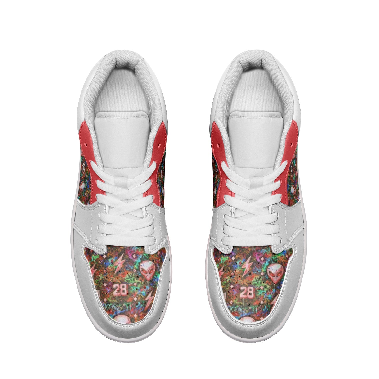 DOCHI Print Lo-Top Sneakers - Crimson Red