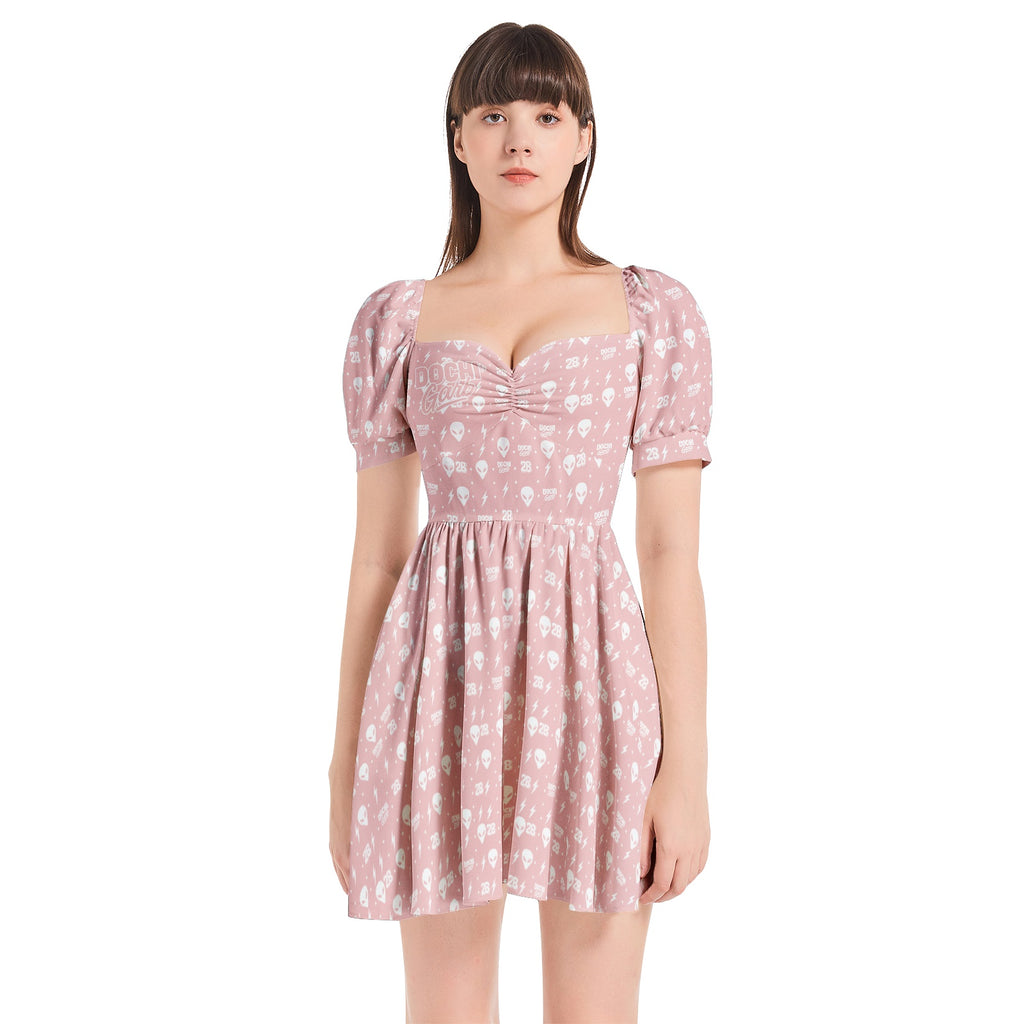 DOCHI Print Dress - Baby Pink