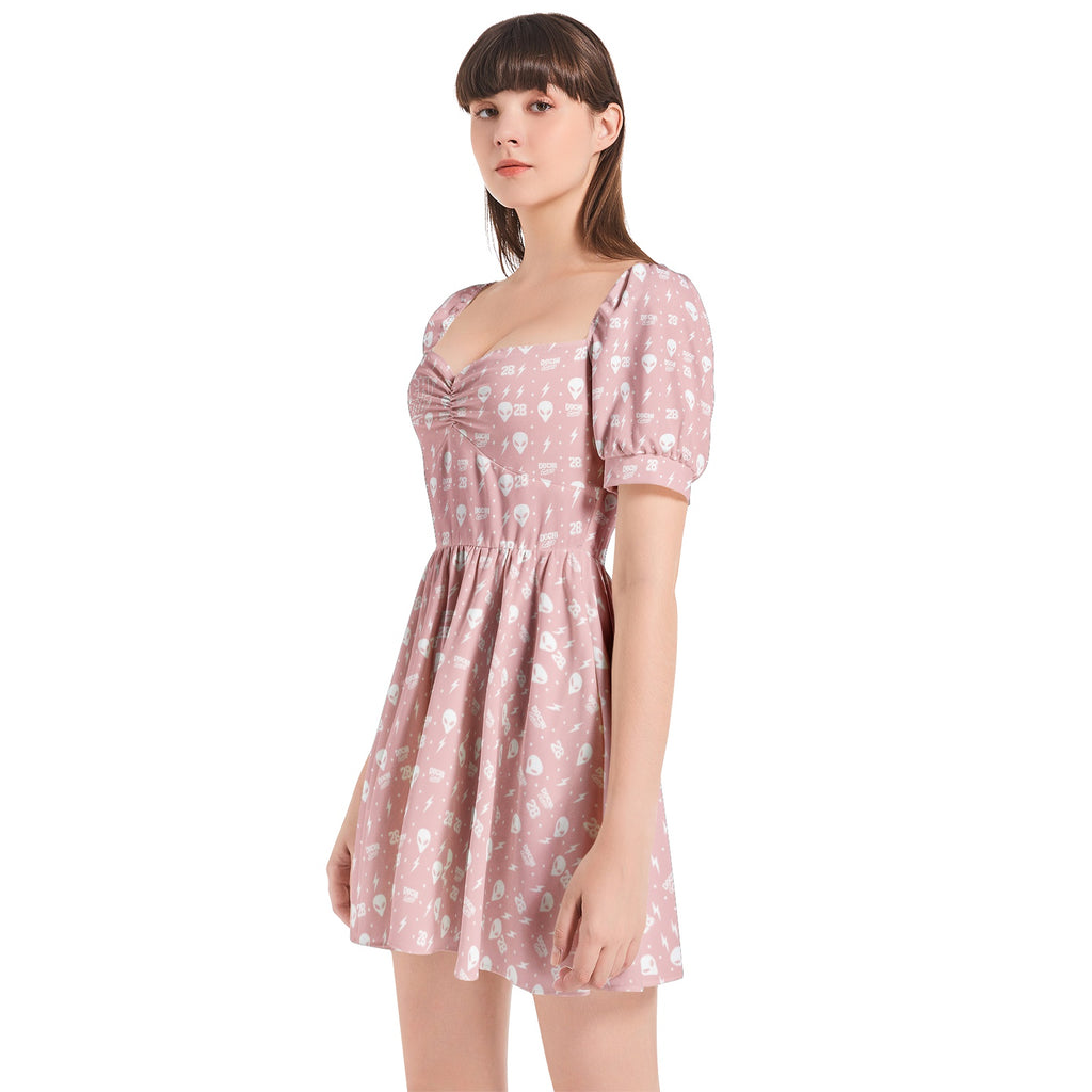 DOCHI Print Dress - Baby Pink