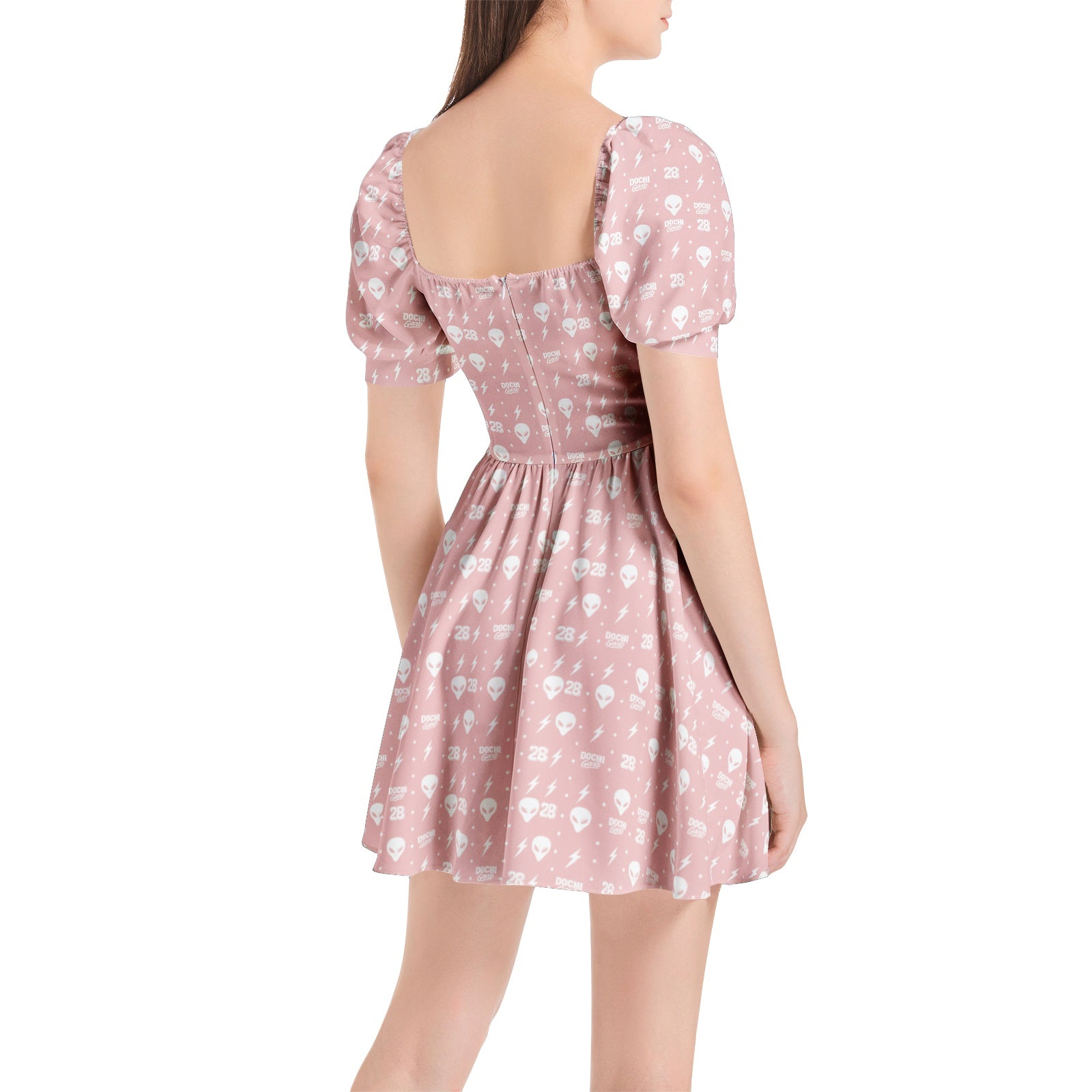 DOCHI Print Dress - Baby Pink