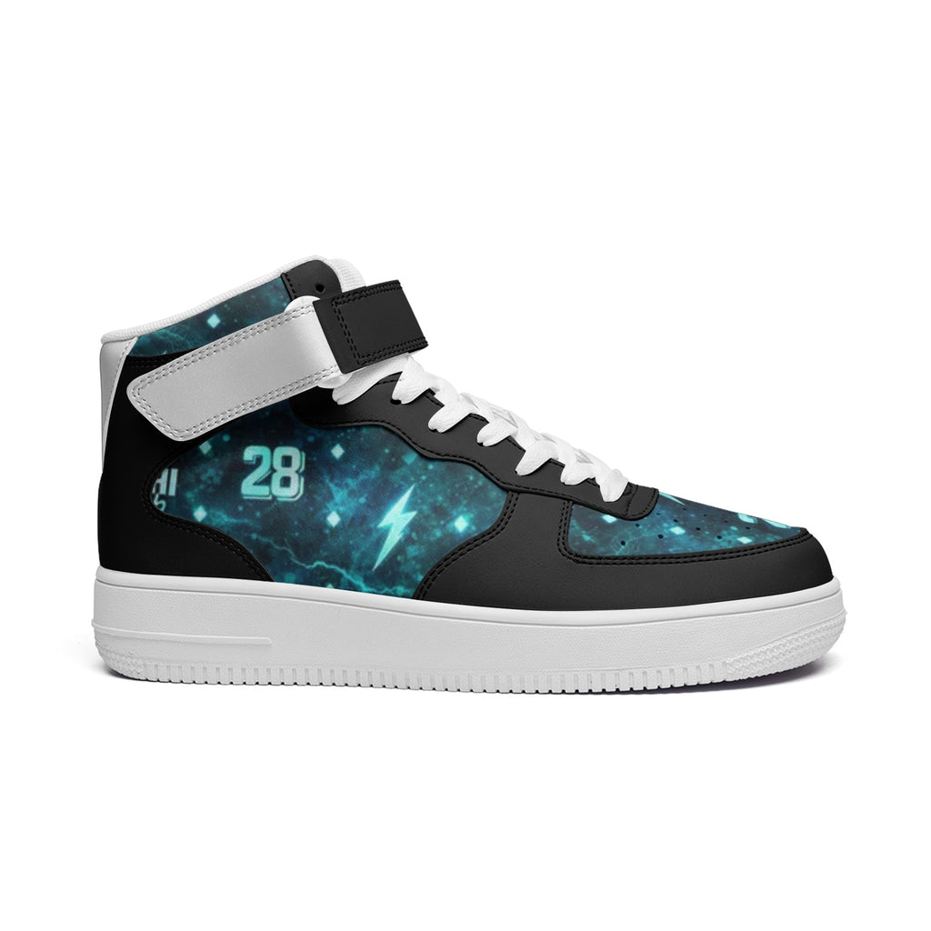 DOCHI Print Hi-Top Sneakers - Electric Blue
