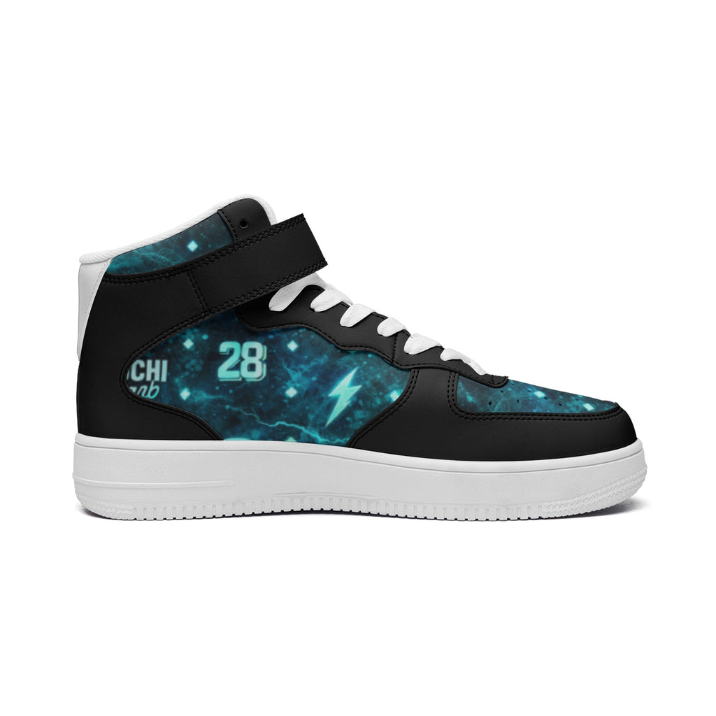 DOCHI Print Hi-Top Sneakers - Electric Blue